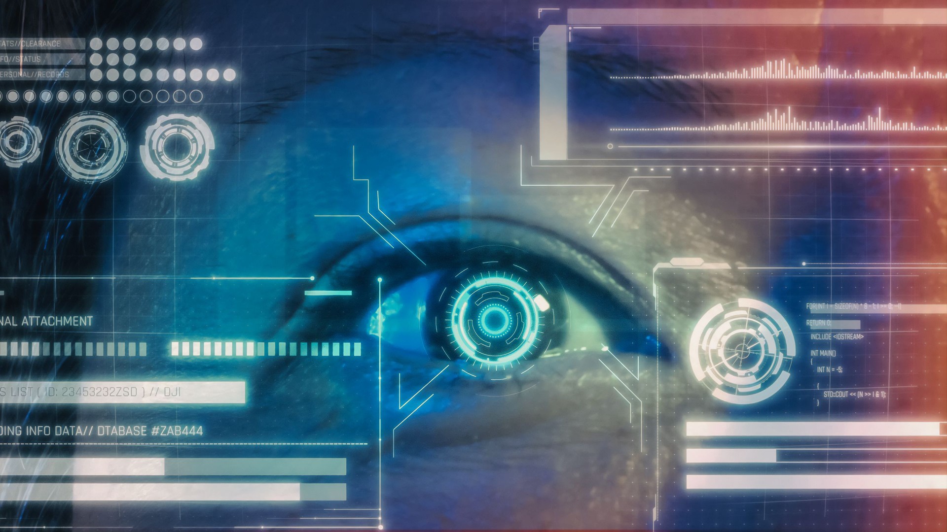 Security Retina Scanner on asian chinese brown eye